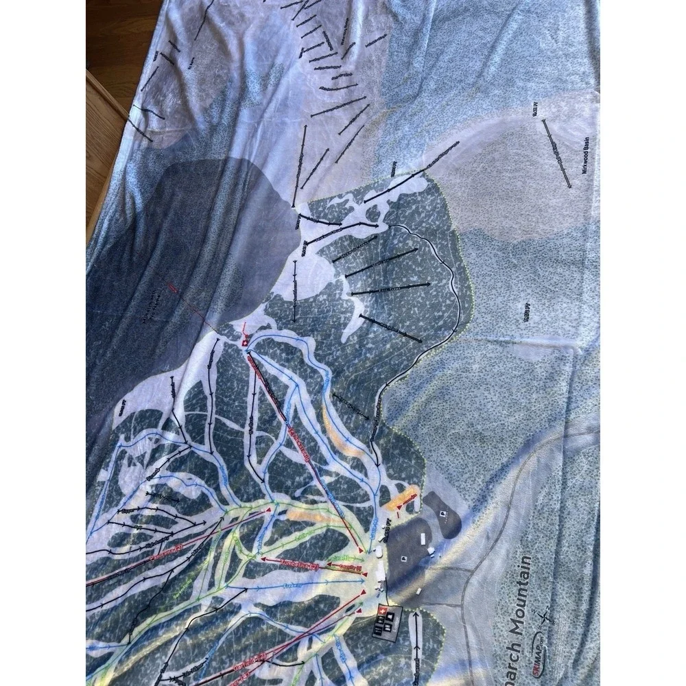 Terry Town Maps Monarch Mountain SkiMap Fleece‎ Blanket